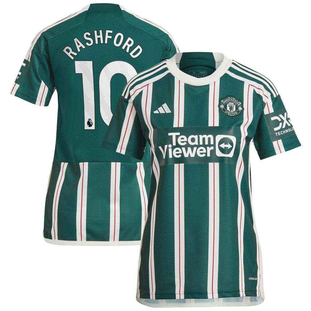 Marcus Rashford Manchester United Women's 2023/24 Away Replica Player Jersey Green - Adidas