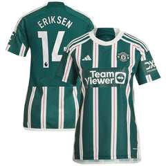 Christian Eriksen Manchester United Women's 2023/24 Away Replica Player Jersey Green - Adidas