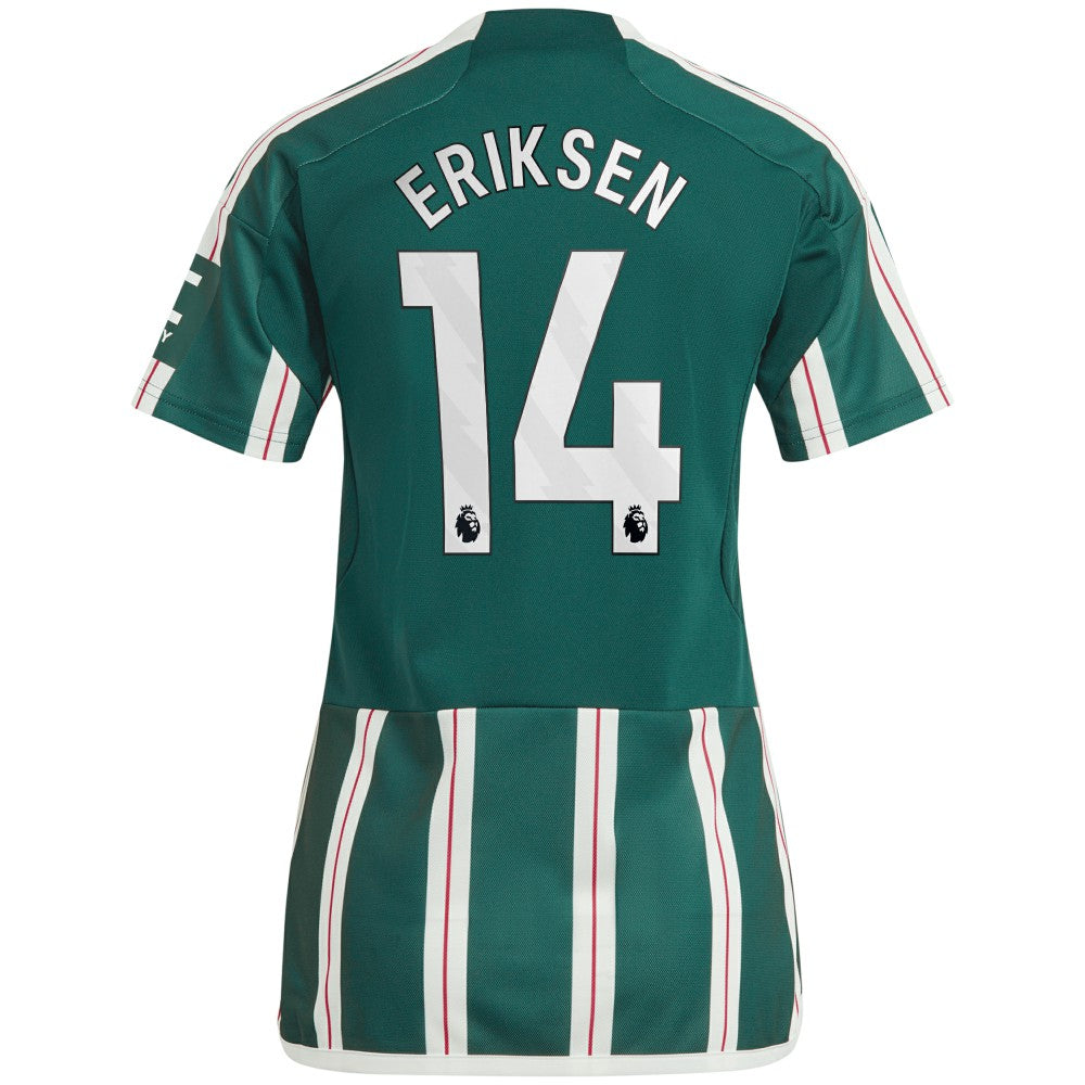Christian Eriksen Manchester United Women's 2023/24 Away Replica Player Jersey Green - Adidas