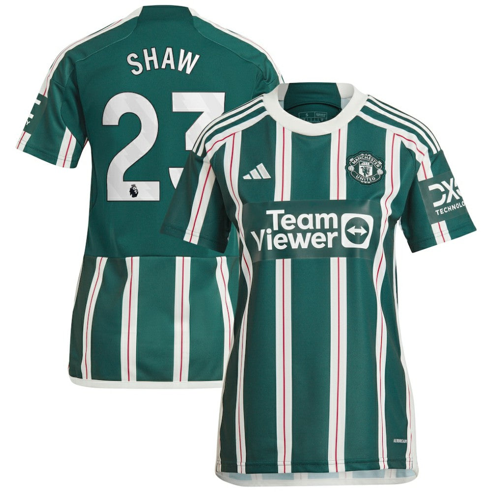 Luke Shaw Manchester United Women's 2023/24 Away Replica Player Jersey Green - Adidas for sale