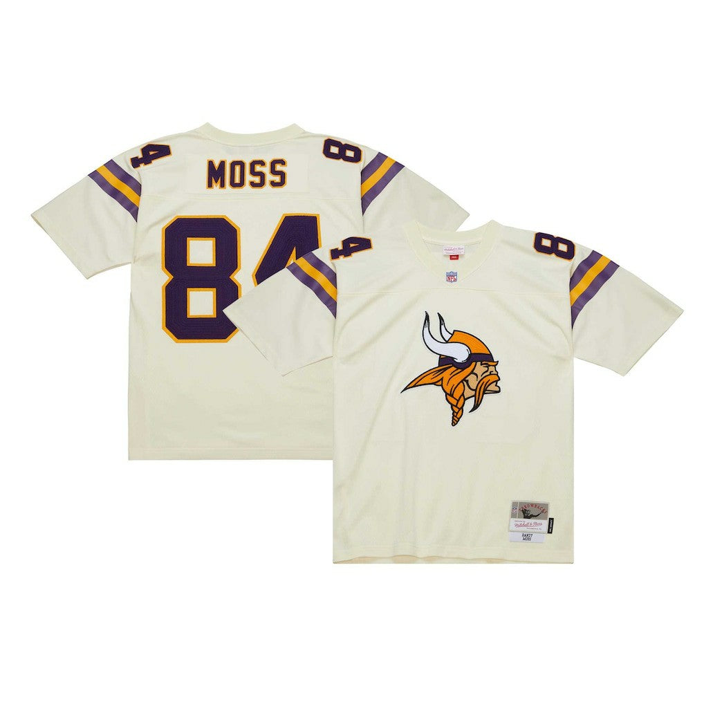 Mitchell & Ness Randy Moss Minnesota Vikings Chainstitch Legacy Jersey Cream