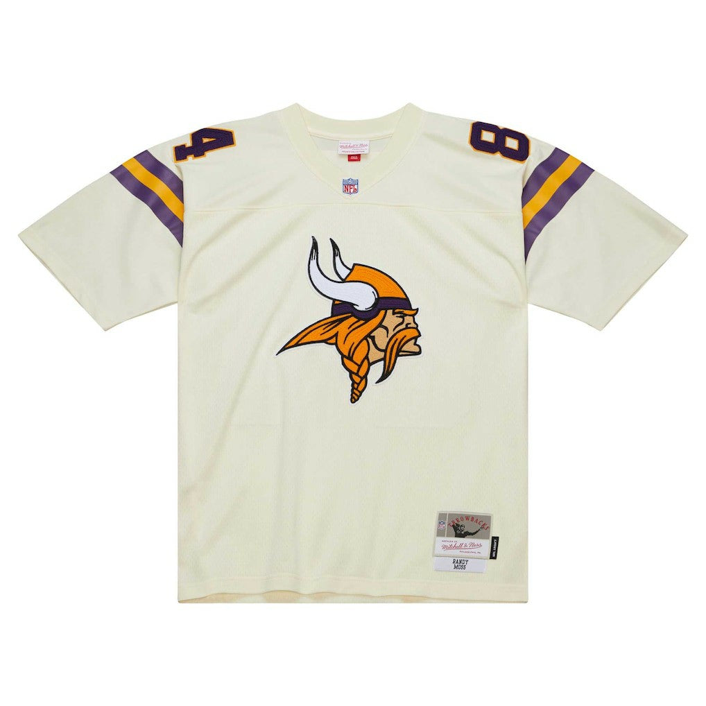 Mitchell & Ness Randy Moss Minnesota Vikings Chainstitch Legacy Jersey Cream