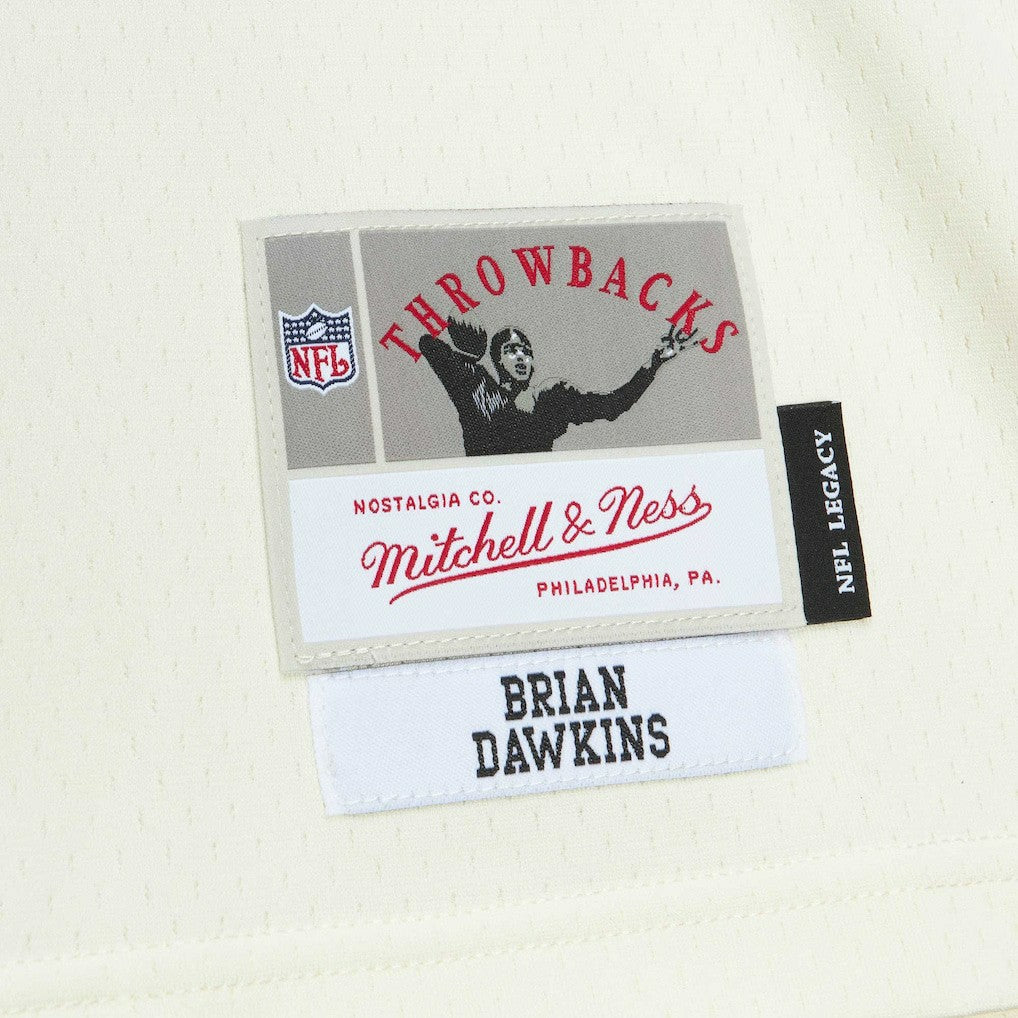 Mitchell & Ness Brian Dawkins Philadelphia Eagles Chainstitch Legacy Jersey Cream