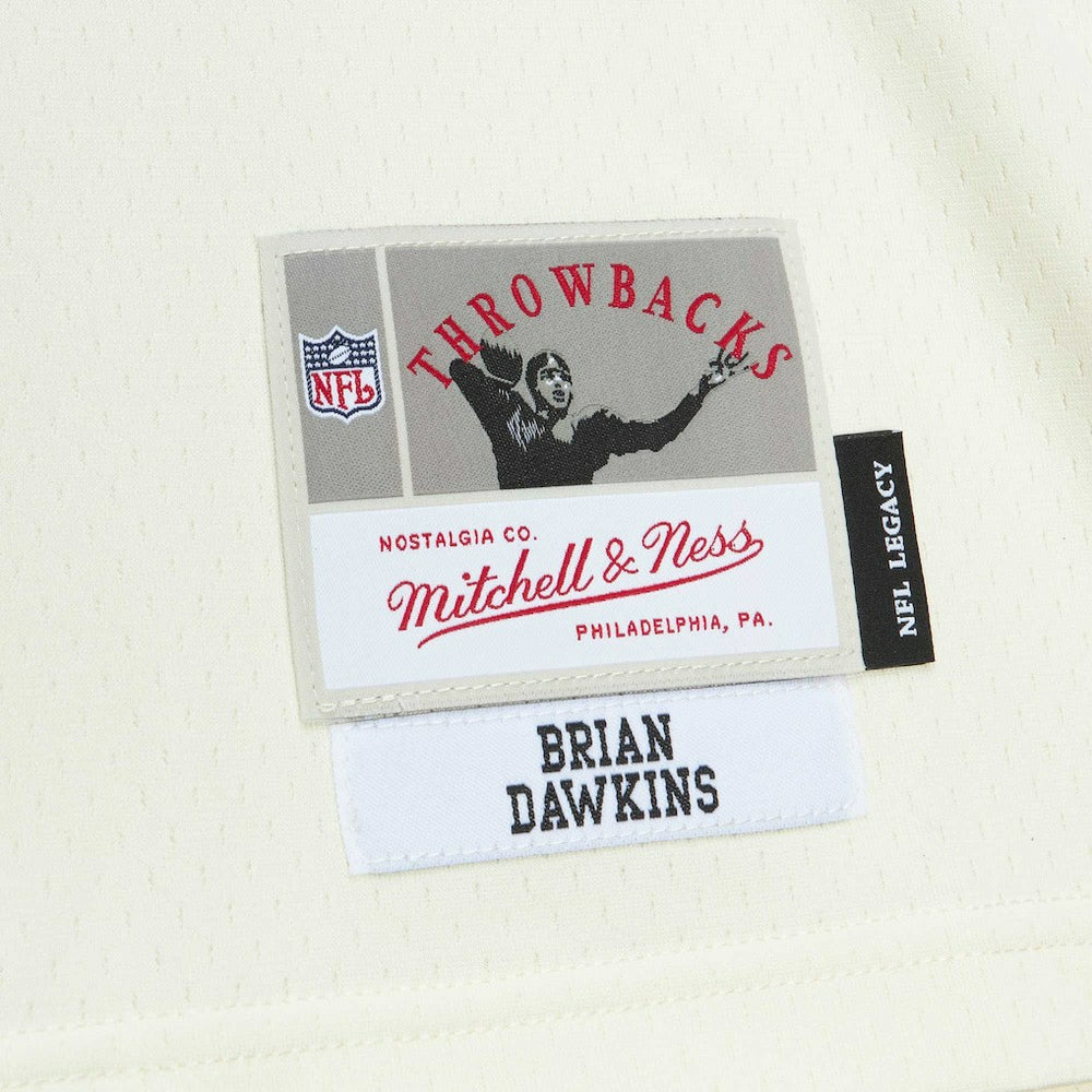 Mitchell & Ness Brian Dawkins Philadelphia Eagles Chainstitch Legacy Jersey Cream