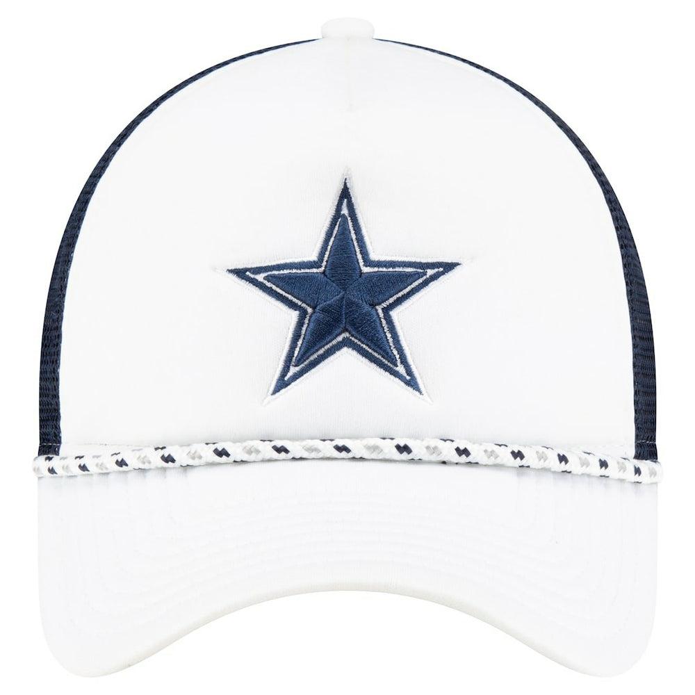 Dallas Cowboys New Era Court Sport Foam Front A-Frame 9FORTY Adjustable Trucker Hat White/Navy