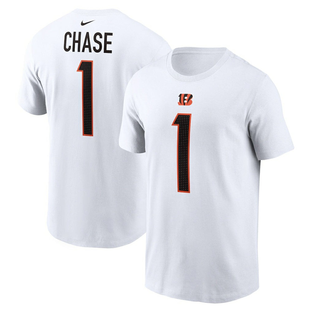 Nike Ja'Marr Chase Cincinnati Bengals Player Name & Number T-Shirt White