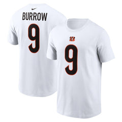 Nike Joe Burrow Cincinnati Bengals Player Name & Number T-Shirt White