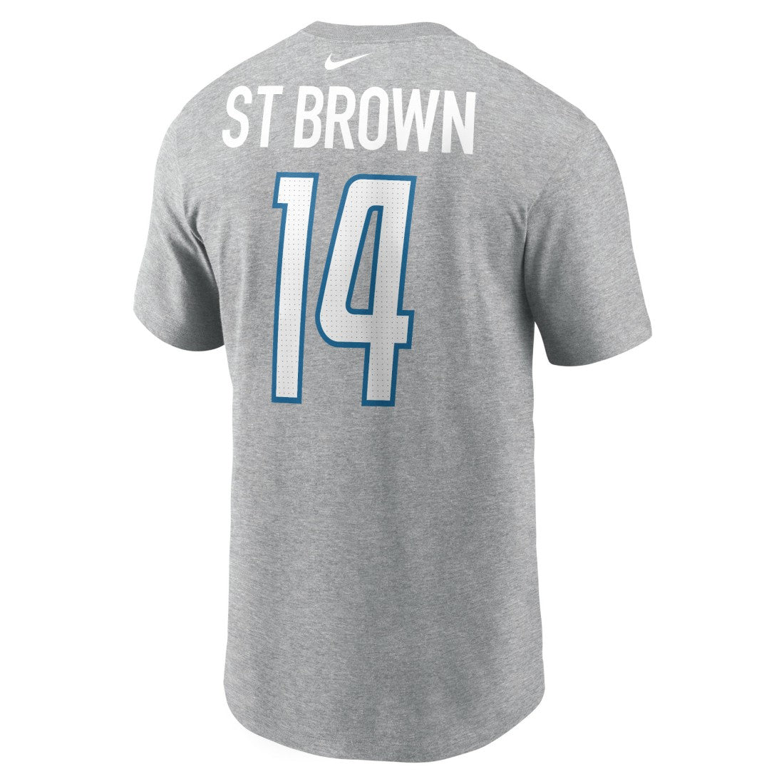 Nike Amon-Ra St. Brown Detroit Lions Player Name & Number T-Shirt Gray