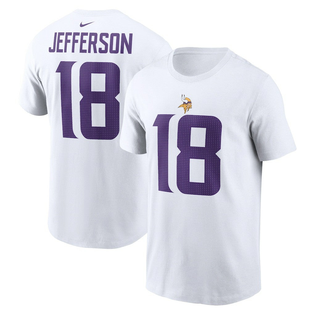 Nike Justin Jefferson Minnesota Vikings Player Name & Number T-Shirt White