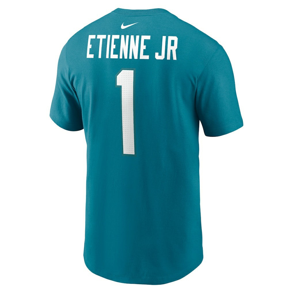 Nike Travis Etienne Jacksonville Jaguars Player Name & Number T-Shirt Teal