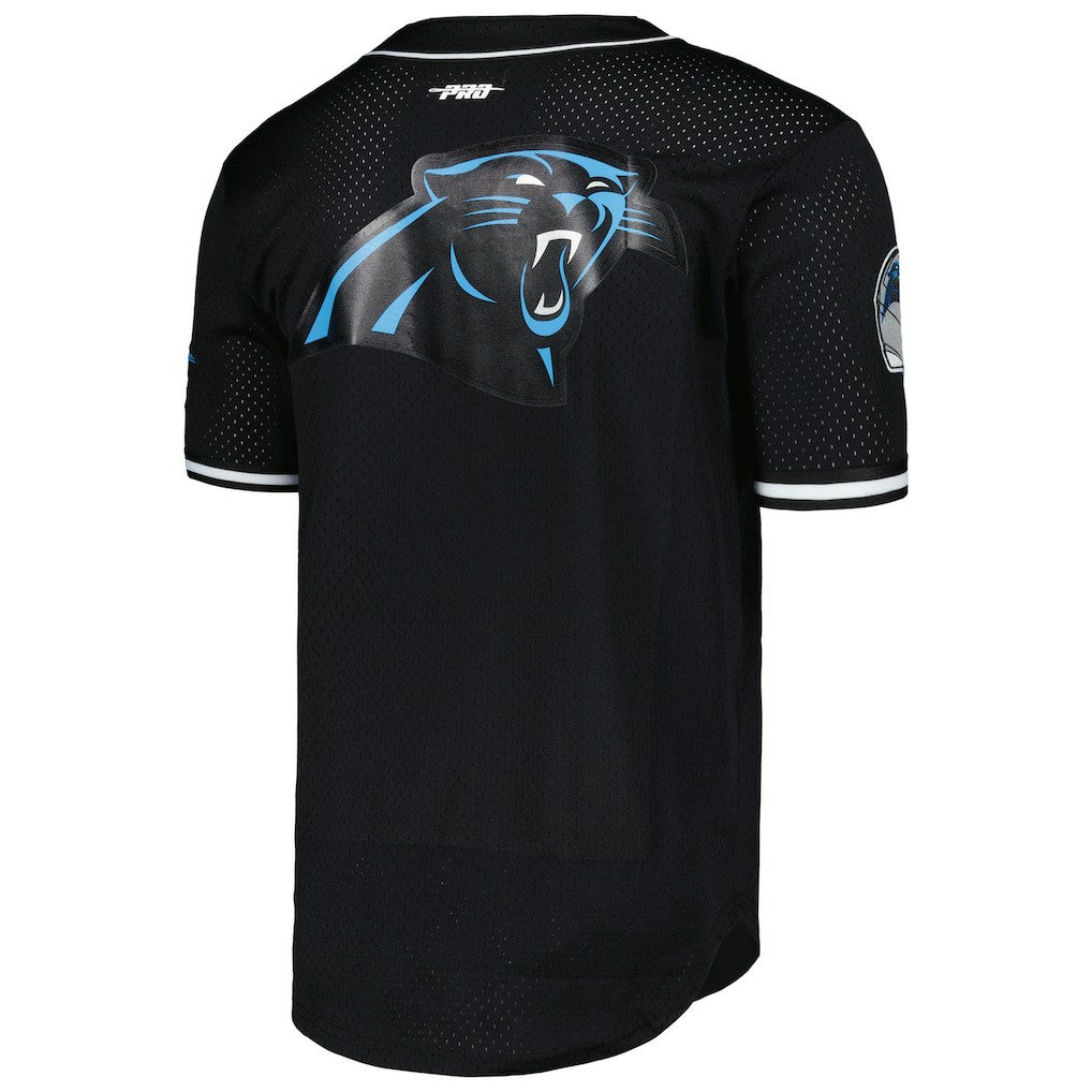 Bryce Young Carolina Panthers Pro Standard Mesh Baseball Button-Up T-Shirt Black