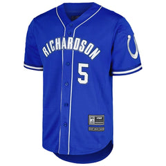 Anthony Richardson Indianapolis Colts Pro Standard Mesh Baseball Button-Up T-Shirt Royal