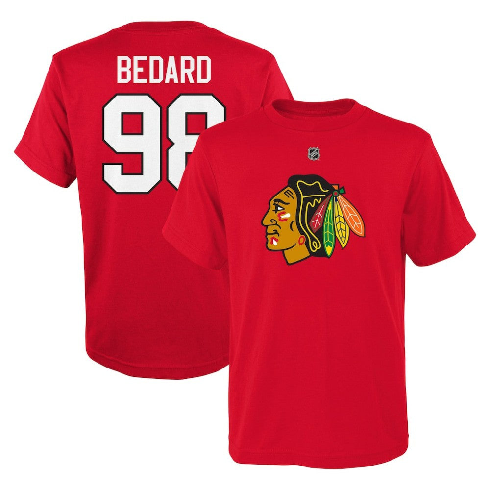 Connor Bedard Chicago Blackhawks Preschool Authentic Stack Name & Number T-Shirt - Red - NHL 200374189