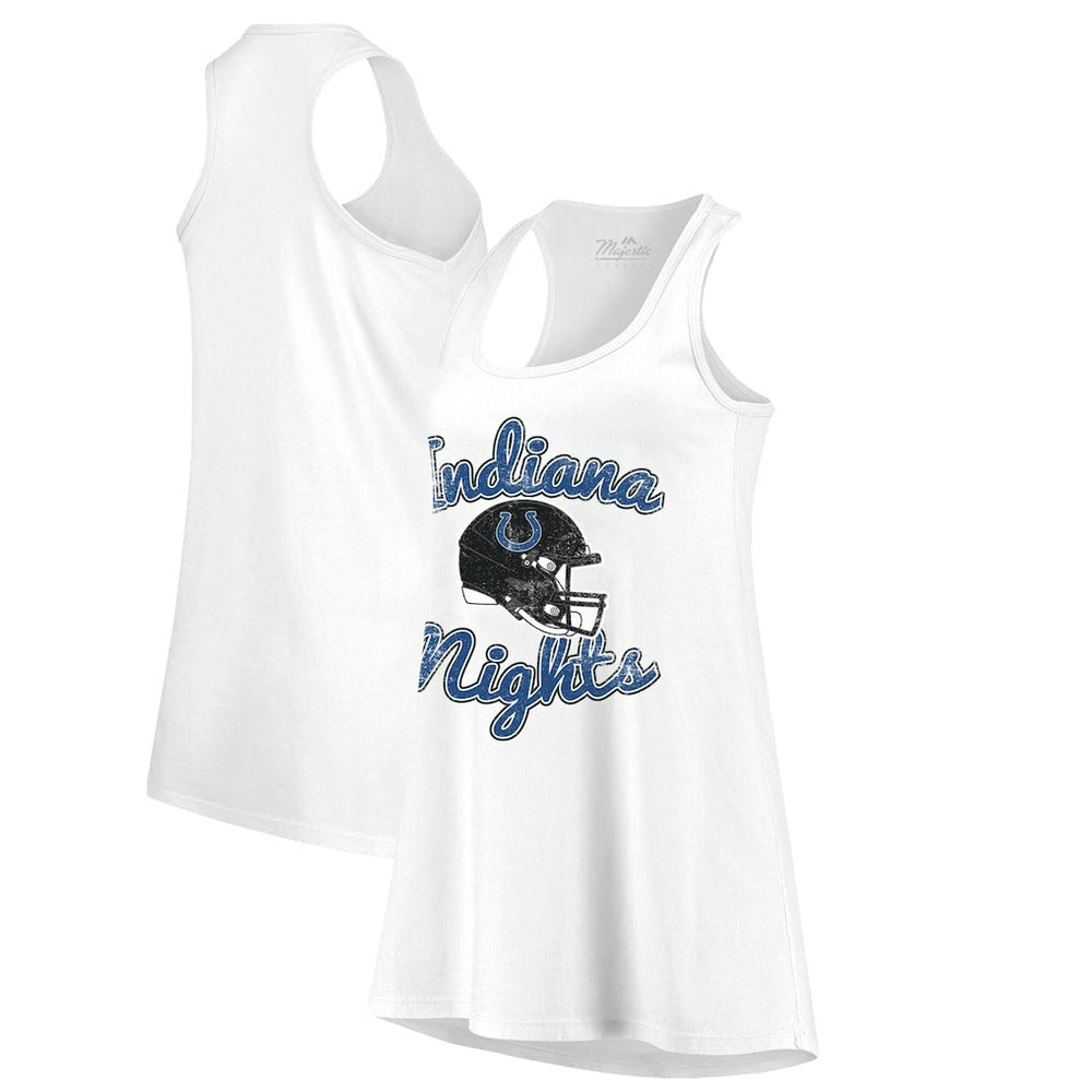 Indianapolis Colts Majestic Threads Women's Indiana Nights Alternate Racerback Tank Top White