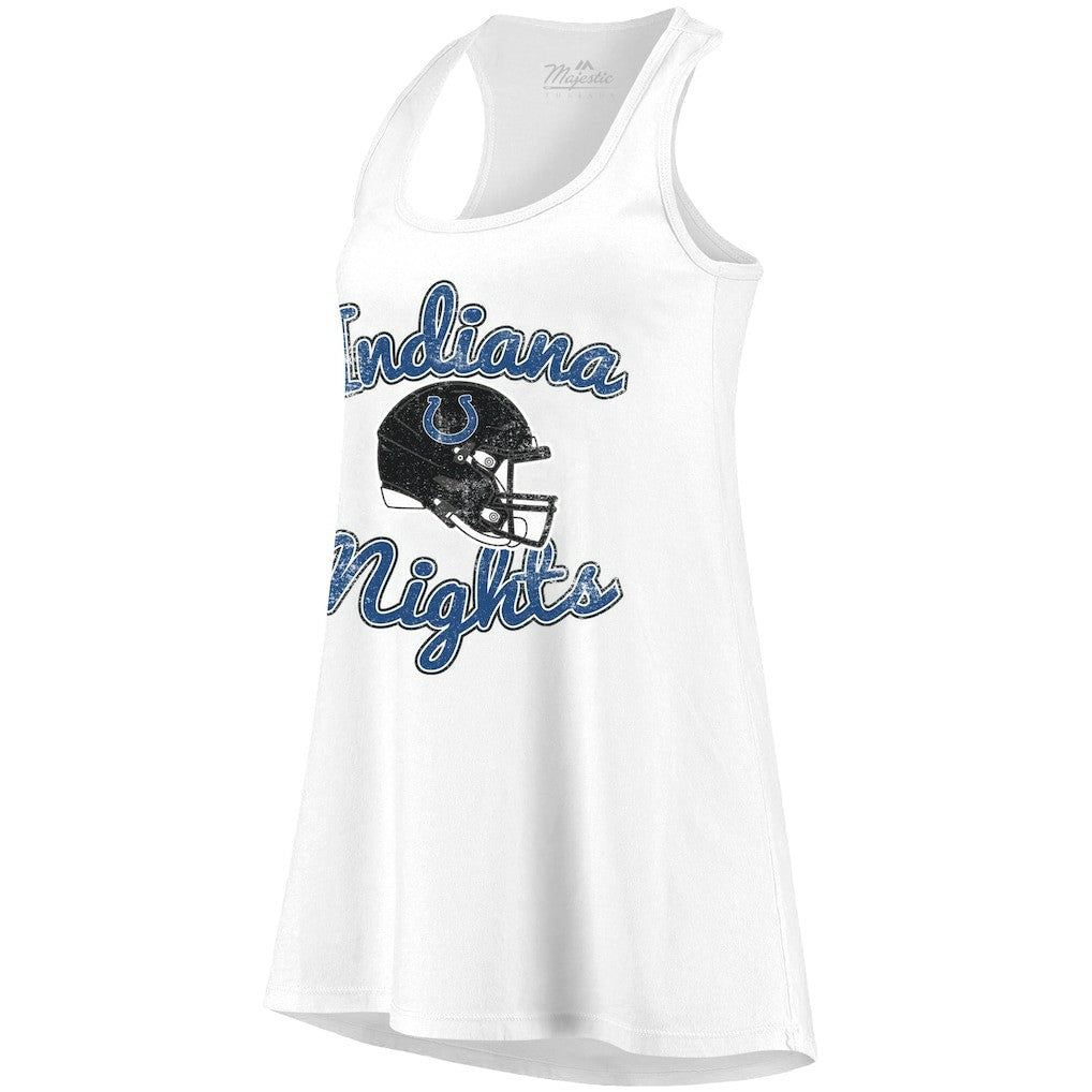 Indianapolis Colts Majestic Threads Women's Indiana Nights Alternate Racerback Tank Top White