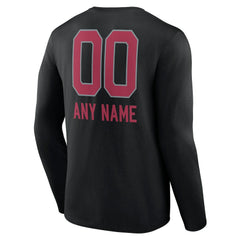 Arizona Cardinals Personalized Name & Number Team Wordmark Long Sleeve T-Shirt Black