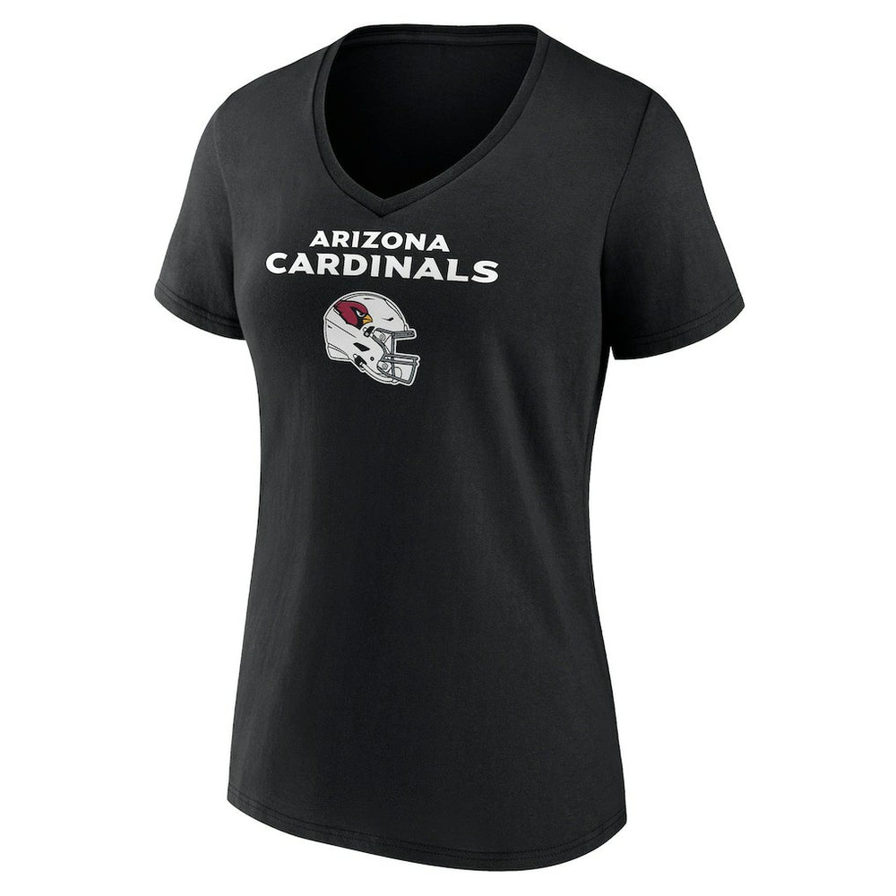 Arizona Cardinals Women's Personalized Name & Number Team Wordmark V-Neck T-Shirt Black