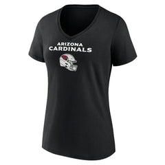 Arizona Cardinals Women's Personalized Name & Number Team Wordmark V-Neck T-Shirt Black