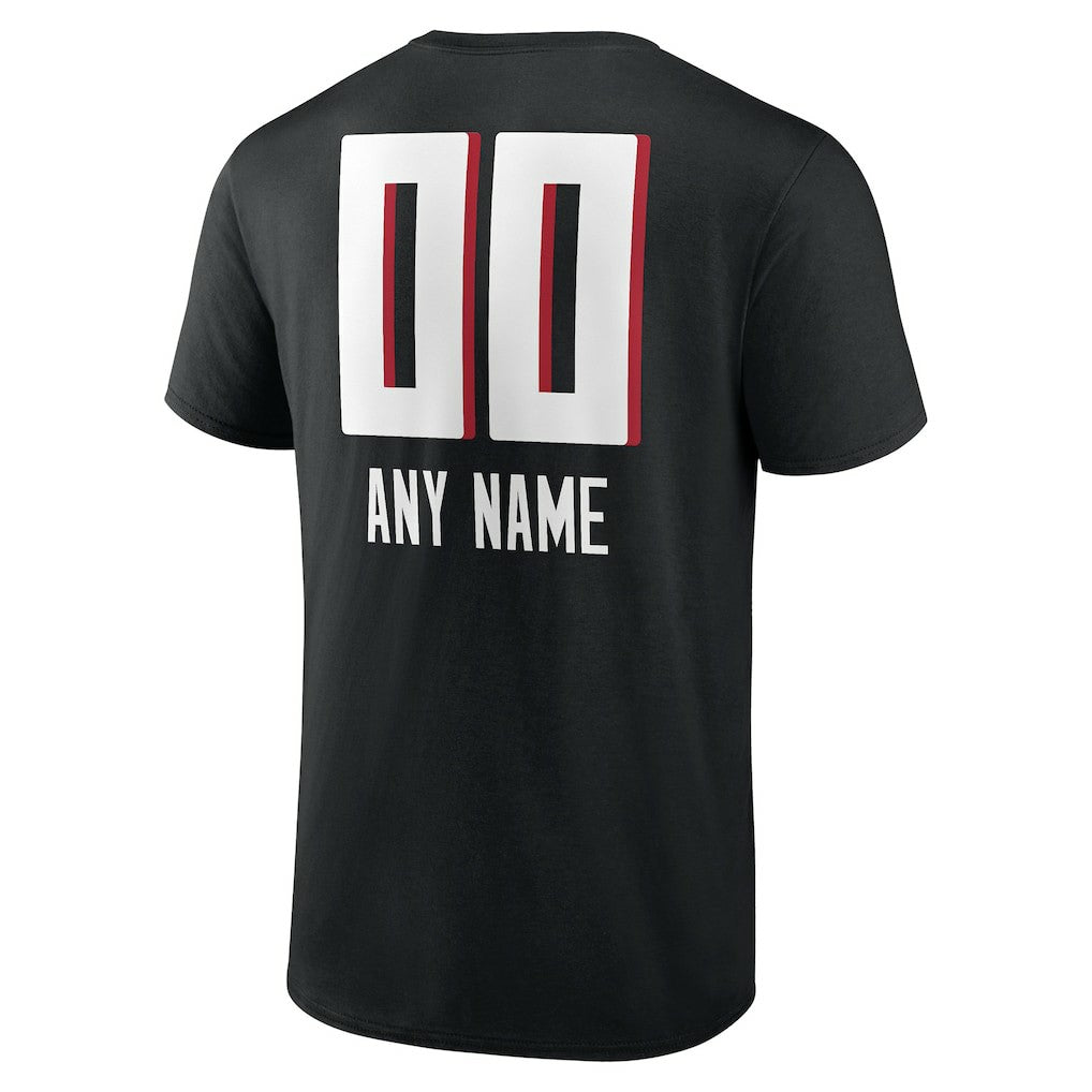 Atlanta Falcons Personalized Name & Number Team Wordmark T-Shirt Black