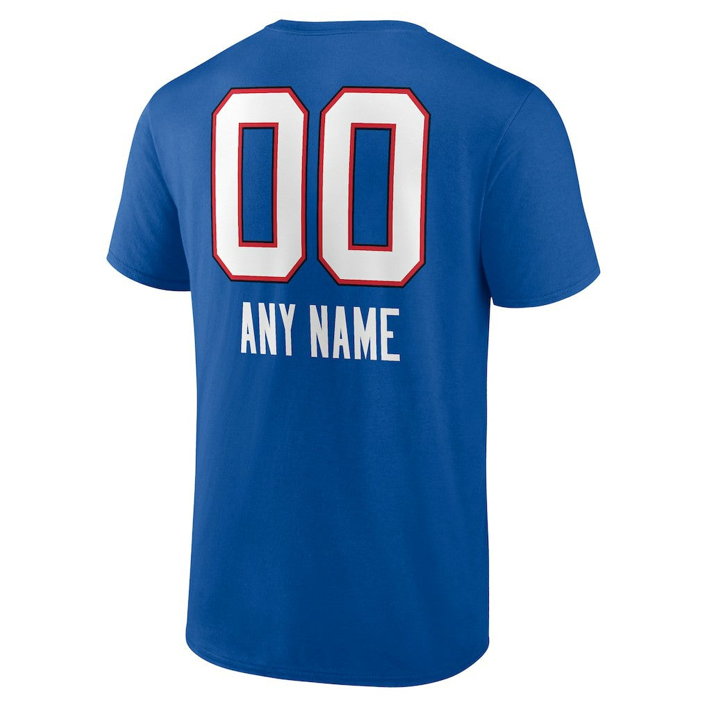 Buffalo Bills Personalized Name & Number Team Wordmark T-Shirt Royal