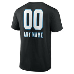 Carolina Panthers Personalized Name & Number Team Wordmark T-Shirt Black