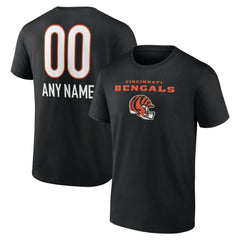 Cincinnati Bengals Personalized Name & Number Team Wordmark T-Shirt Black