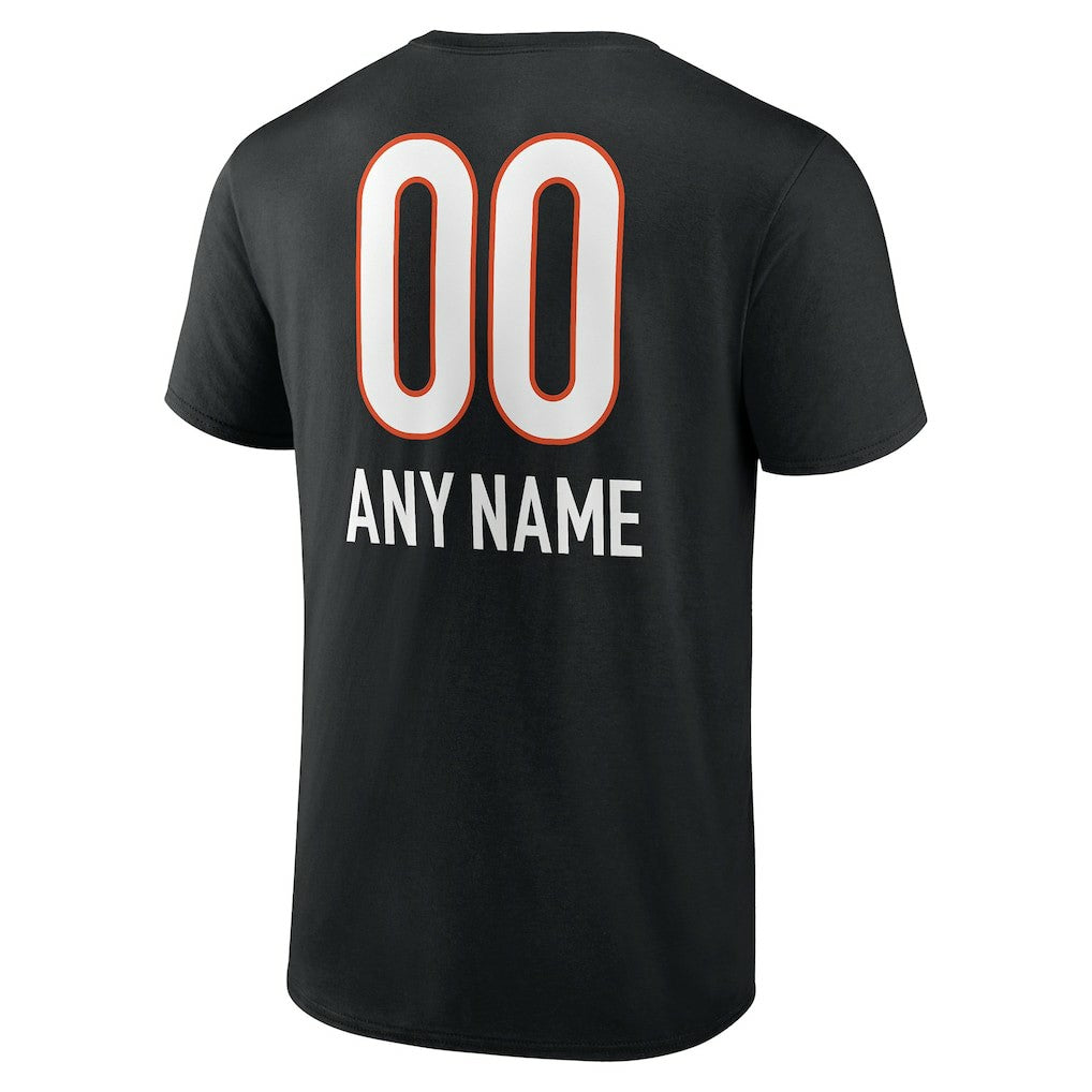 Cincinnati Bengals Personalized Name & Number Team Wordmark T-Shirt Black