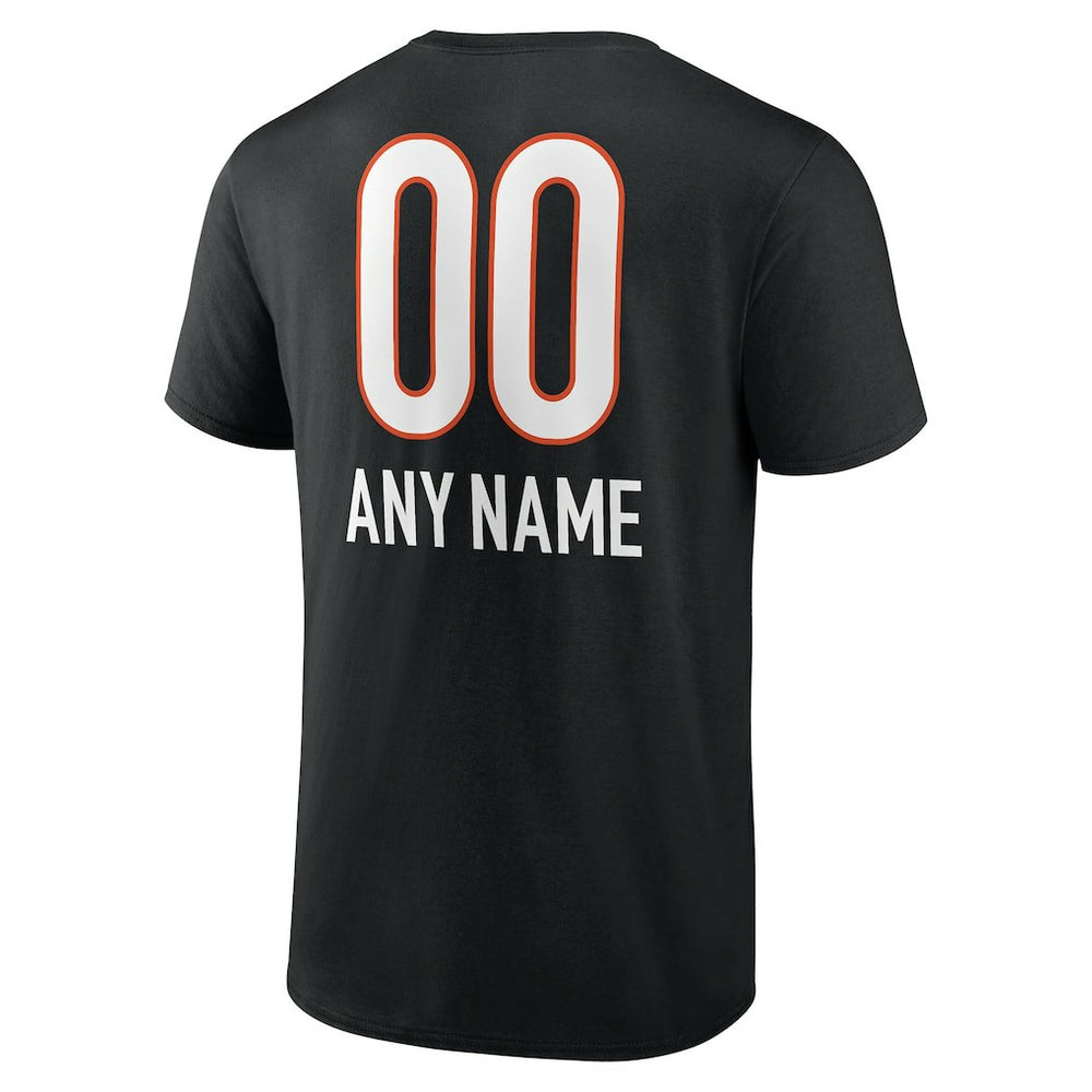 Cincinnati Bengals Personalized Name & Number Team Wordmark T-Shirt Black