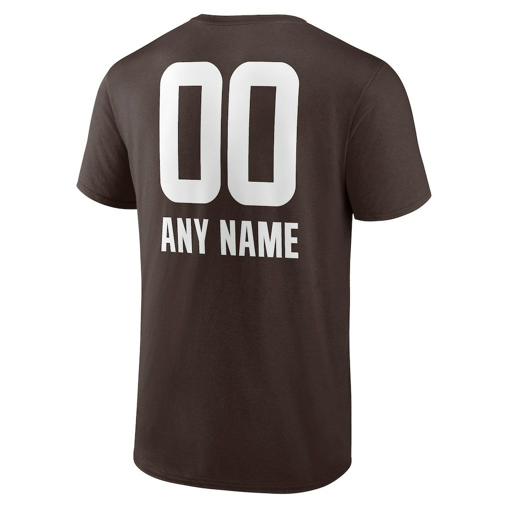 Cleveland Browns Personalized Name & Number Team Wordmark T-Shirt Brown
