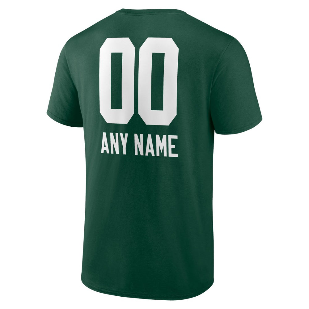 Green Bay Packers Personalized Name & Number Team Wordmark T-Shirt Green