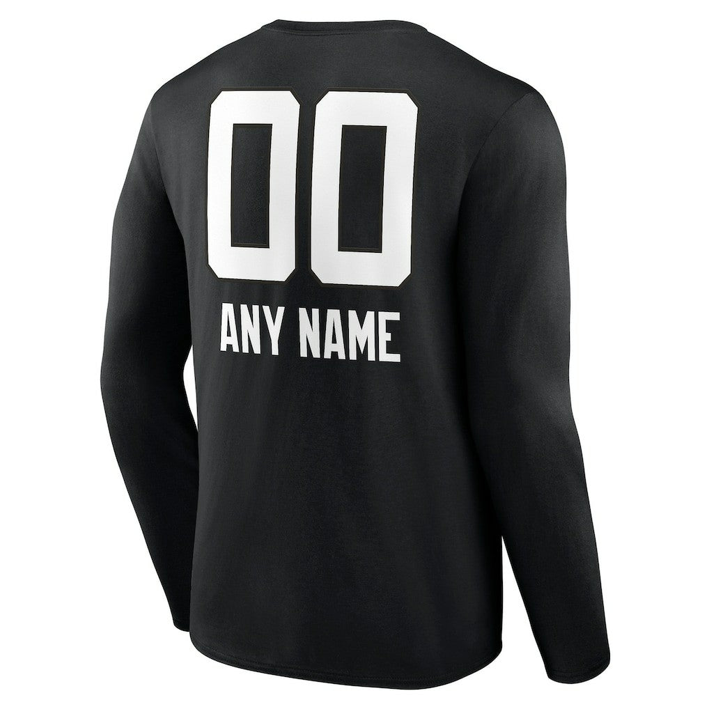 Jacksonville Jaguars Personalized Name & Number Team Wordmark Long Sleeve T-Shirt Black