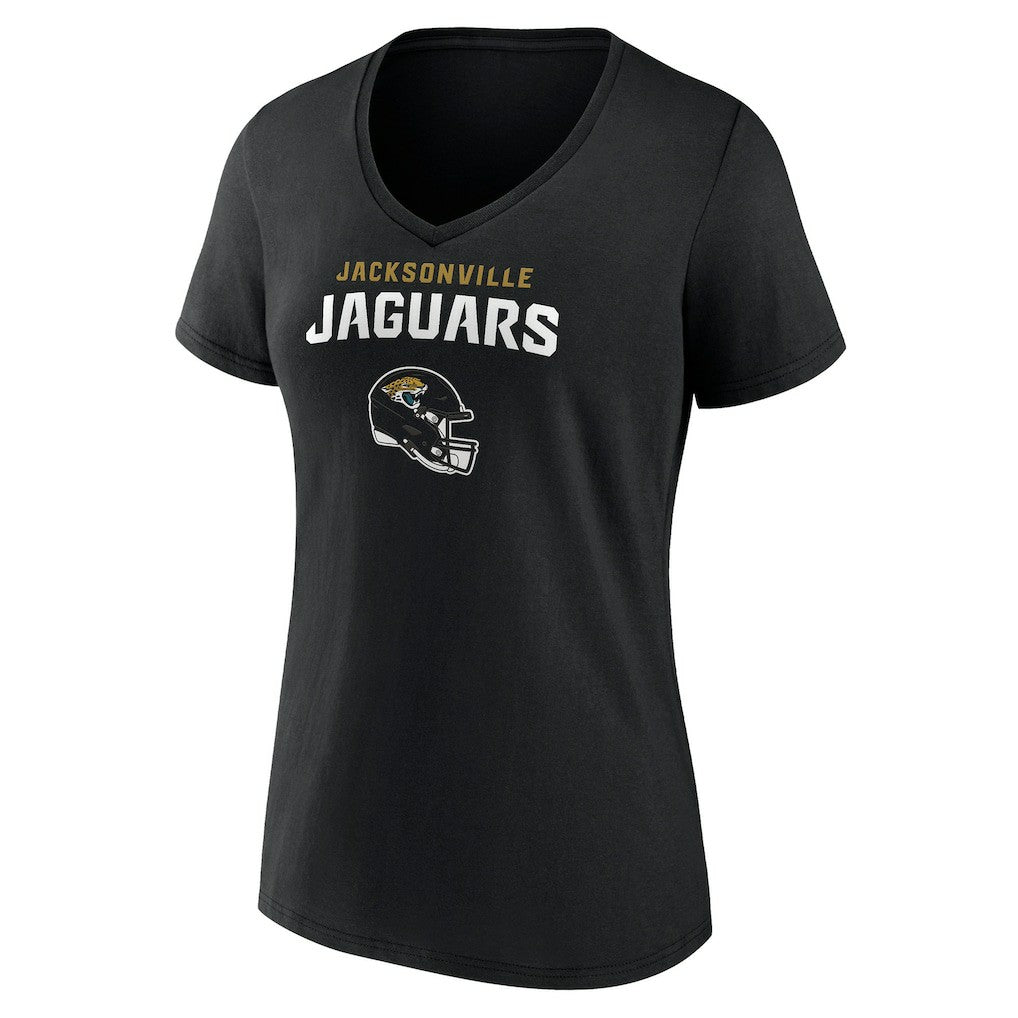 Jacksonville Jaguars Women's Personalized Name & Number Team Wordmark V-Neck T-Shirt Black