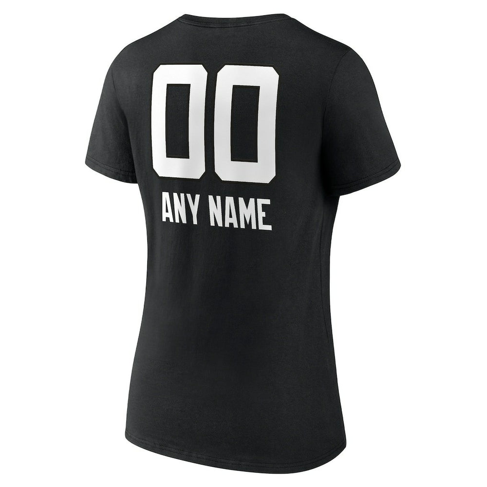 Jacksonville Jaguars Women's Personalized Name & Number Team Wordmark V-Neck T-Shirt Black