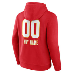 Kansas City Chiefs Personalized Name & Number Team Wordmark Pullover Hoodie Red