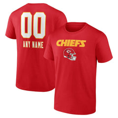 Kansas City Chiefs Personalized Name & Number Team Wordmark T-Shirt Red