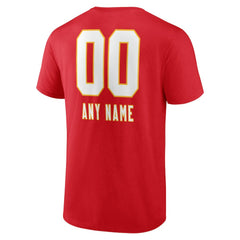 Kansas City Chiefs Personalized Name & Number Team Wordmark T-Shirt Red