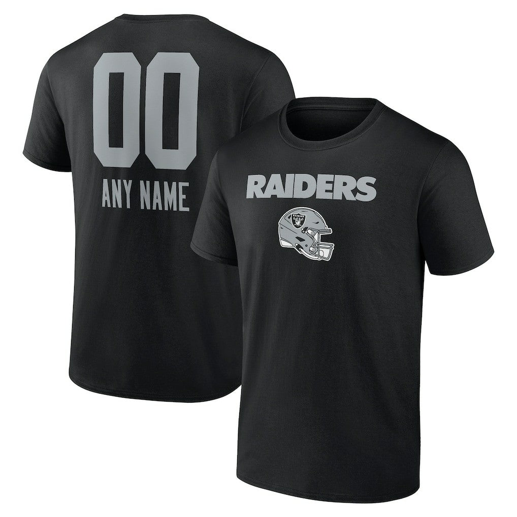 Las Vegas Raiders Personalized Name & Number Team Wordmark T-Shirt Black