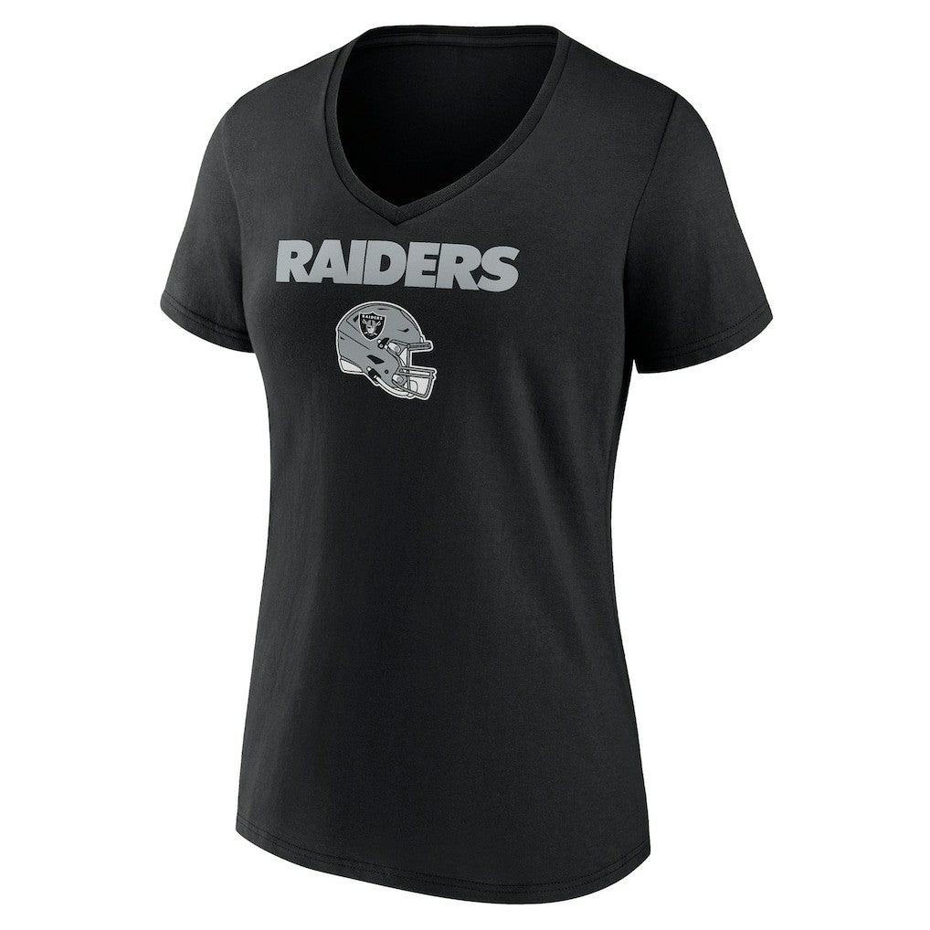 Las Vegas Raiders Women's Personalized Name & Number Team Wordmark V-Neck T-Shirt Black