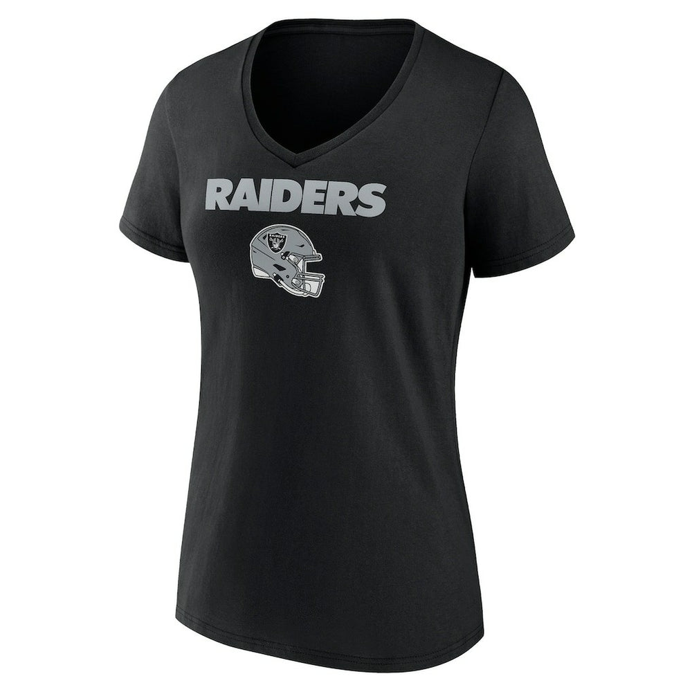 Las Vegas Raiders Women's Personalized Name & Number Team Wordmark V-Neck T-Shirt Black