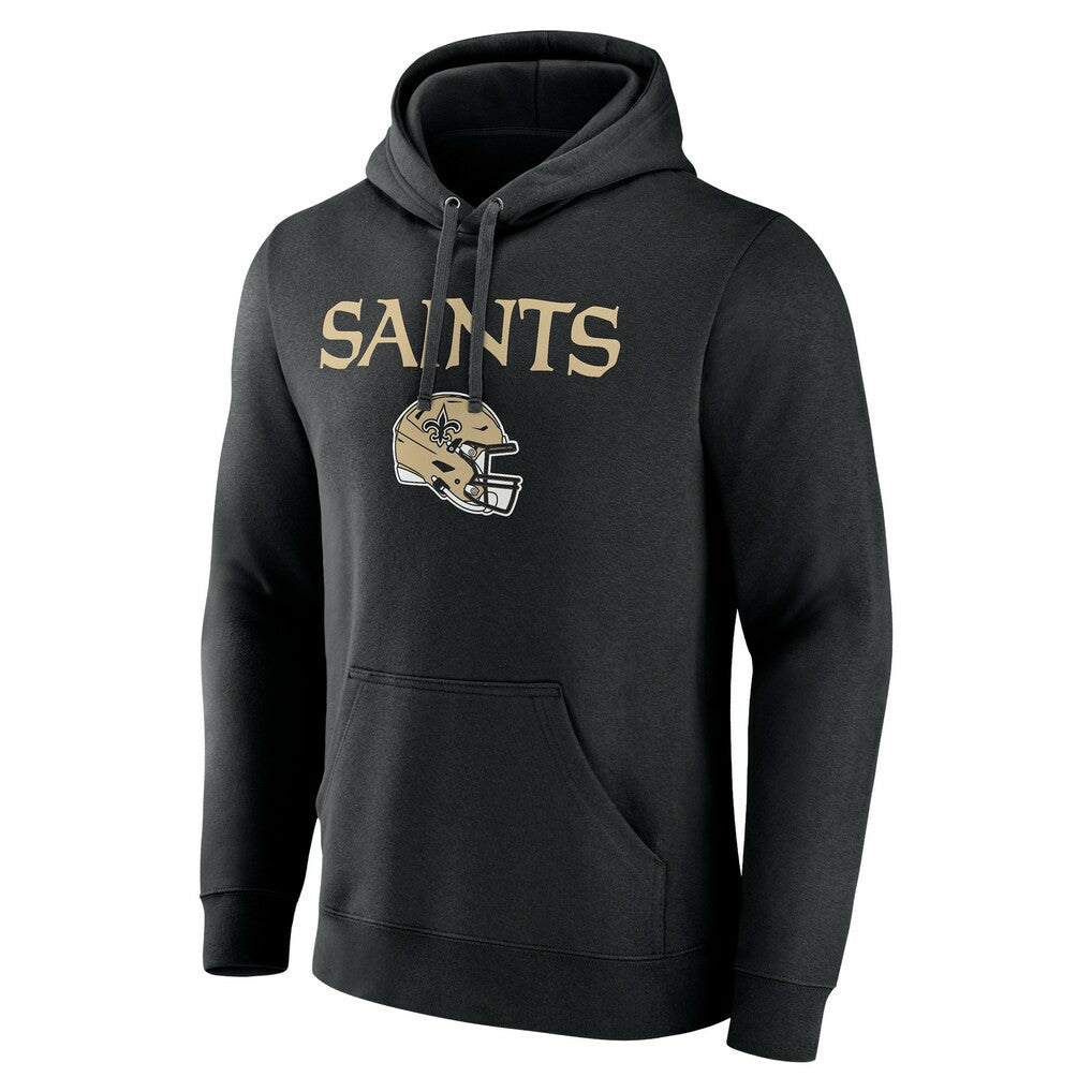New Orleans Saints Personalized Name & Number Team Wordmark Pullover Hoodie Black