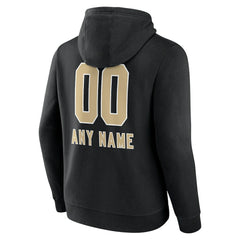 New Orleans Saints Personalized Name & Number Team Wordmark Pullover Hoodie Black