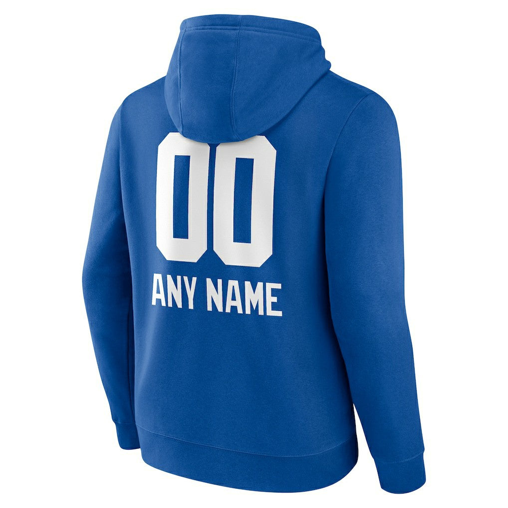 New York Giants Personalized Name & Number Team Wordmark Pullover Hoodie Royal