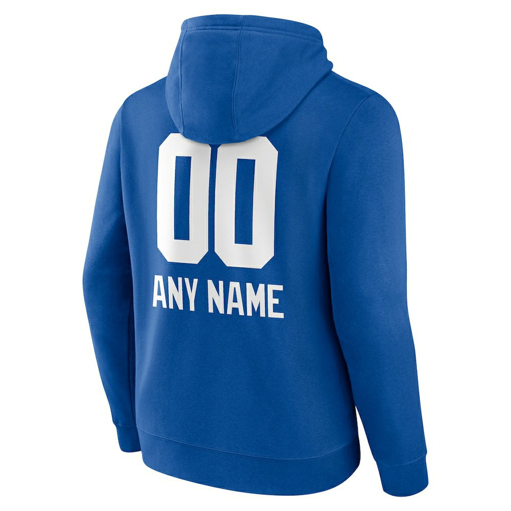 New York Giants Personalized Name & Number Team Wordmark Pullover Hoodie Royal