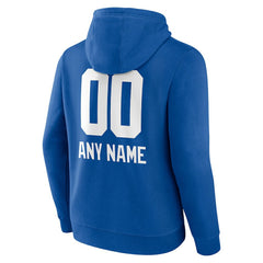 New York Giants Personalized Name & Number Team Wordmark Pullover Hoodie Royal