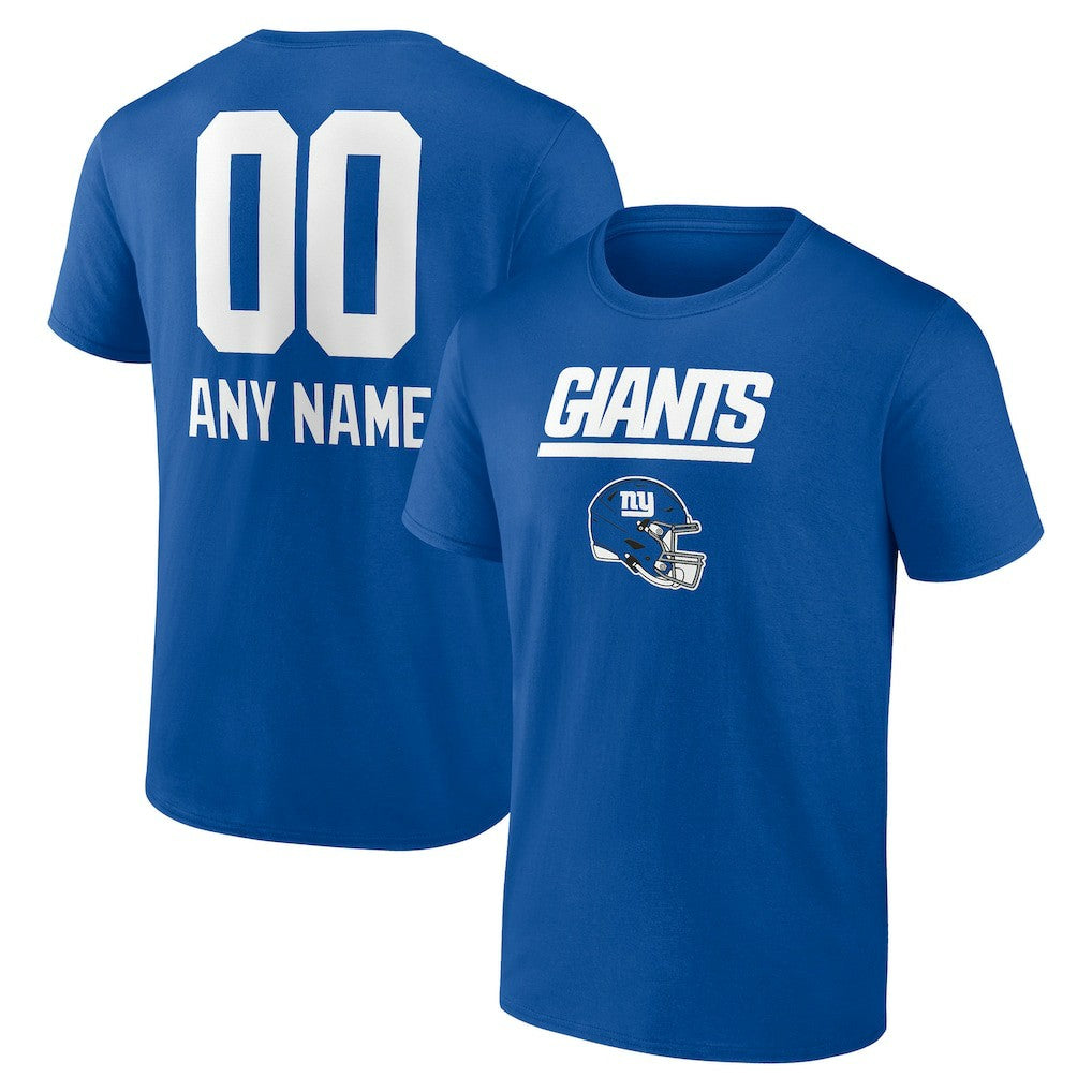 New York Giants Personalized Name & Number Team Wordmark T-Shirt Royal