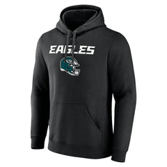 Philadelphia Eagles Personalized Name & Number Team Wordmark Pullover Hoodie Black