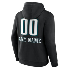 Philadelphia Eagles Personalized Name & Number Team Wordmark Pullover Hoodie Black
