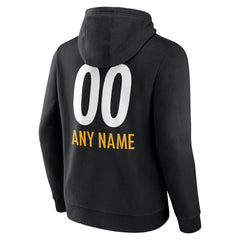 Pittsburgh Steelers Personalized Name & Number Team Wordmark Pullover Hoodie Black