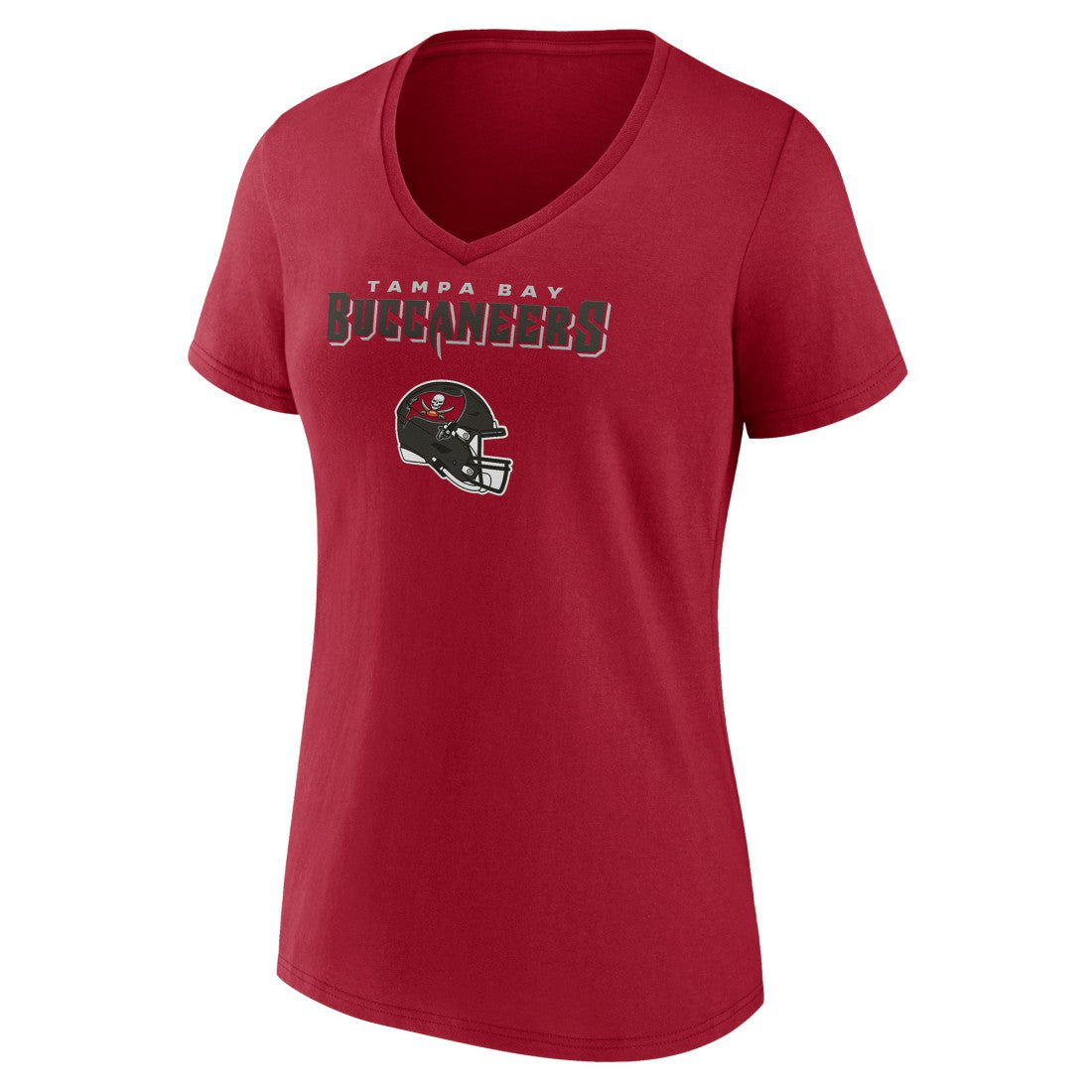 Tampa Bay Buccaneers Women's Personalized Name & Number Team Wordmark V-Neck T-Shirt Red