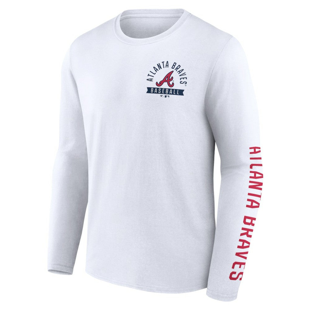 Atlanta Braves Fanatics Press Box Long Sleeve T-Shirt - White - Fanatics Online